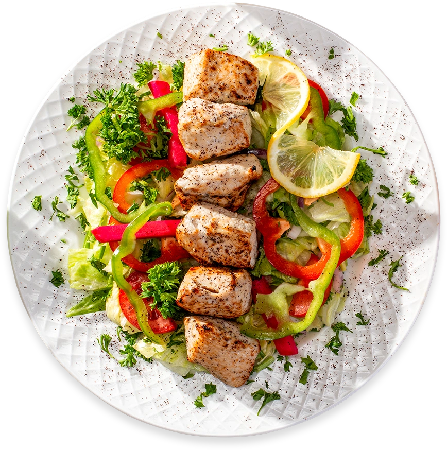 Classic Chicken Tikka Over Salad