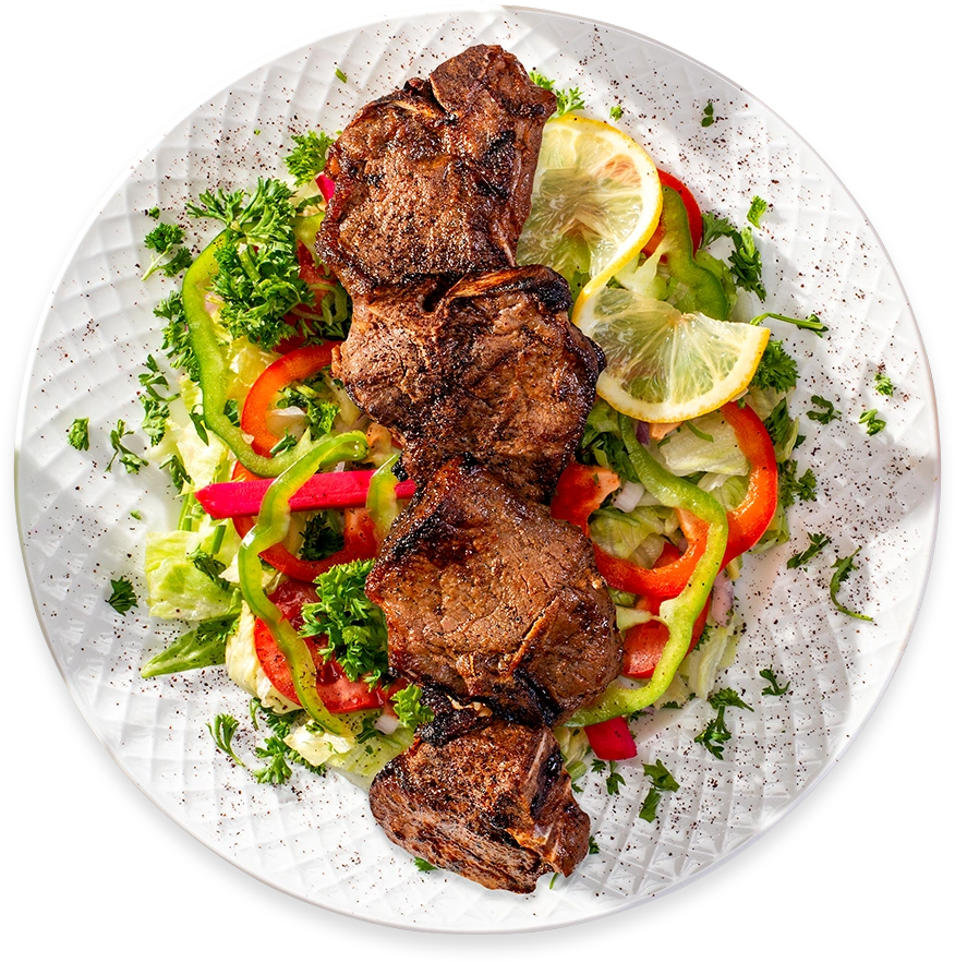 Lamb Chops Over Salad