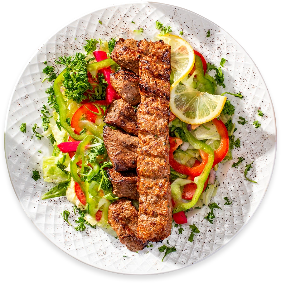 Sultani Kabob Over Salad