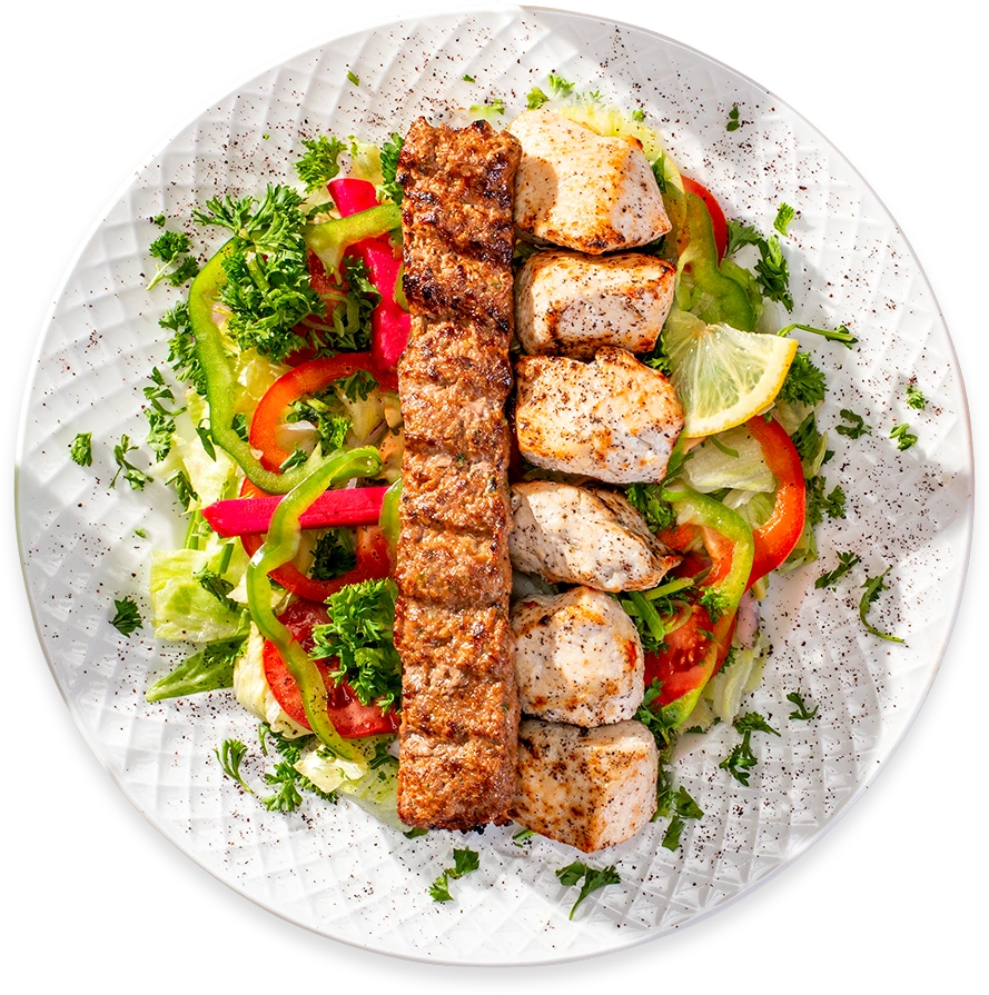 Wazeri Kabob Over Salad